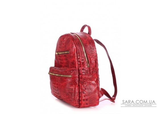 Рюкзак женский кожаный POOLPARTY Mini (mini-bckpck-leather-croco-red)