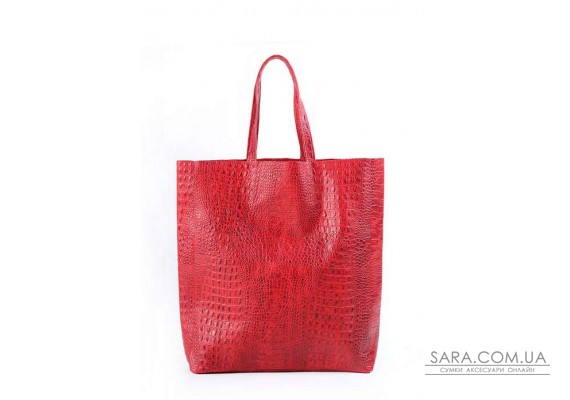 Шкіряна сумка POOLPARTY City (pool-leather-city-croco-red)