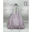 Шкіряна жіноча сумка-шоппер Akua фіолетова WeLassie