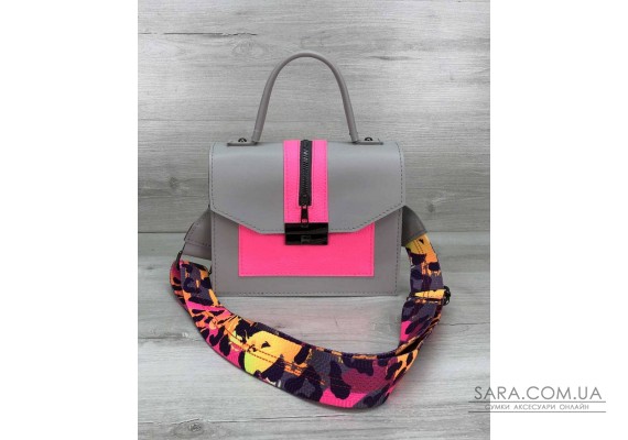 Женская сумка Daisy серый с малиновым WeLassie