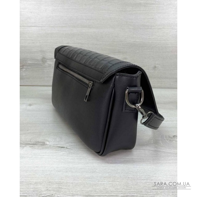 Жіноча сумка «Наомі» чорний крокодил WeLassie дешево Жіноча сумка «Наомі» чорний крокодил WeLassie дешево