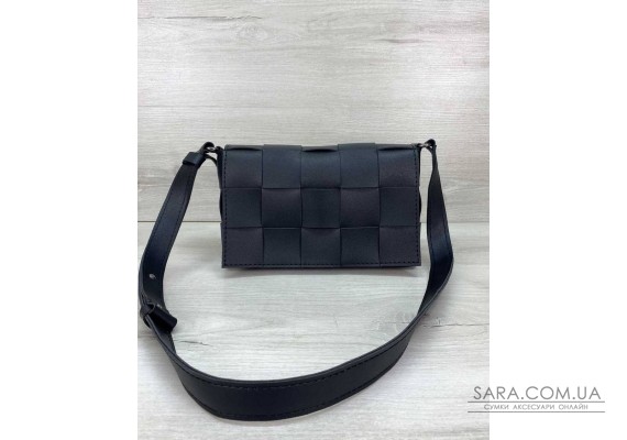 Женская сумка Bottega плетеная черная WeLassie