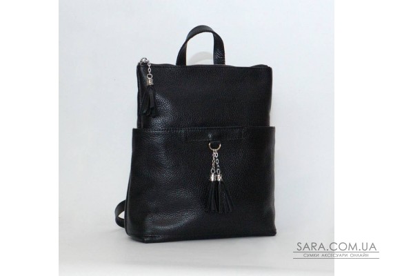 Жіночий шкіряний рюкзак-трансформер B050101 чорний
