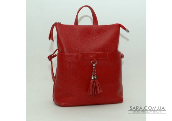Жіночий шкіряний рюкзак-трансформер B050103 червоний