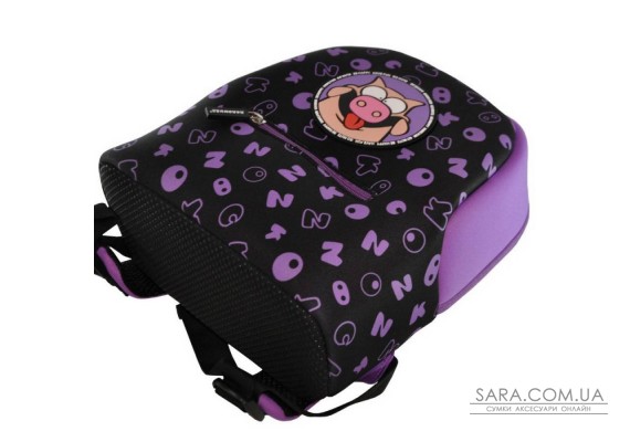 Рюкзак дошкільний KOKONUZZ-BE HAPPY зі свинею чорний з фіолетовим