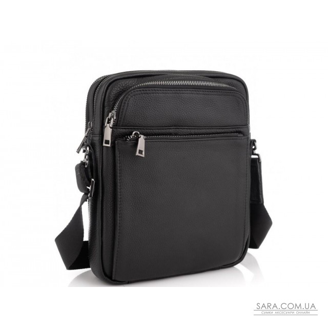 Элитная кожаная мужская сумка через плечо черная Royal Bag RB-008A-1 недорого Элитная кожаная мужская сумка через плечо черная Royal Bag RB-008A-1 недорого