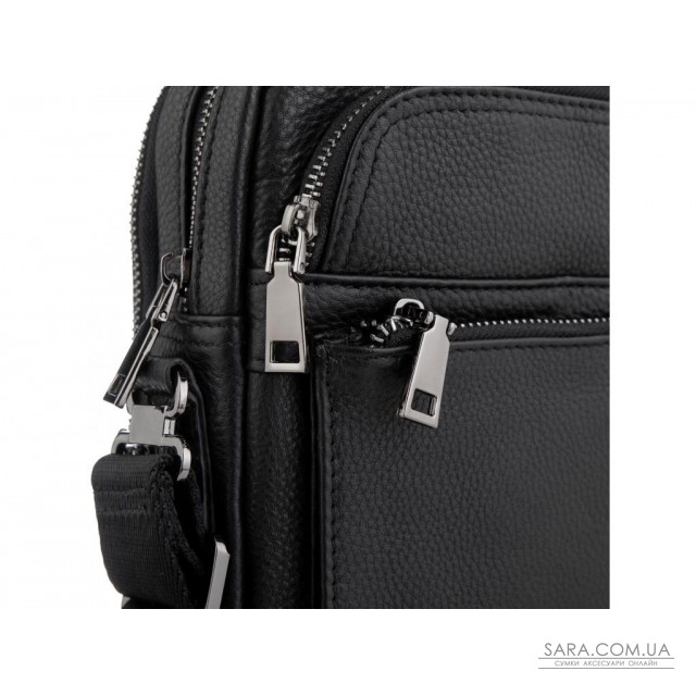 Элитная кожаная мужская сумка через плечо черная Royal Bag RB-008A-1 недорого Элитная кожаная мужская сумка через плечо черная Royal Bag RB-008A-1 недорого