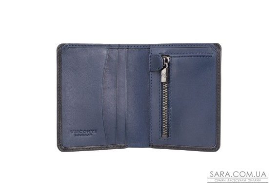 Гаманець чоловічий Visconti PLR70 Piana c RFID (Black-Steel Blue)