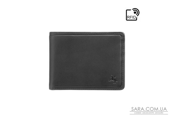 Гаманець чоловічий Visconti PLR72 Segesta c RFID (Black-Steel Blue)