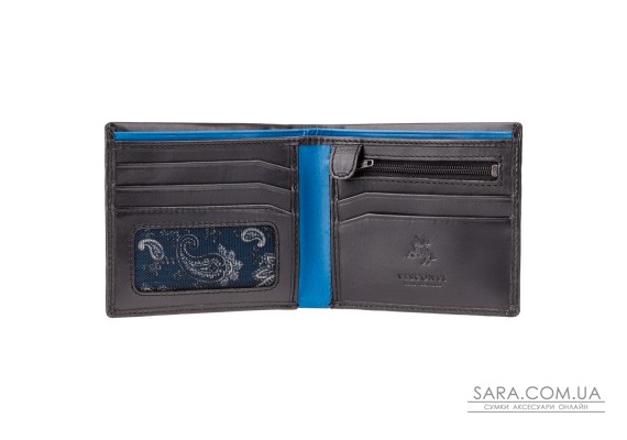 Гаманець чоловічий Visconti PM101 Pablo c RFID (Black Blue)