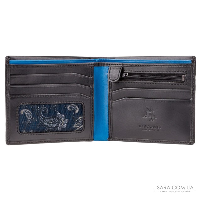 Гаманець чоловічий Visconti PM101 Pablo c RFID (Black Blue) Гаманець чоловічий Visconti PM101 Pablo c RFID (Black Blue)