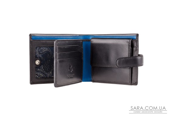 Гаманець чоловічий Visconti PM102 Leonardo c RFID (Black Blue)