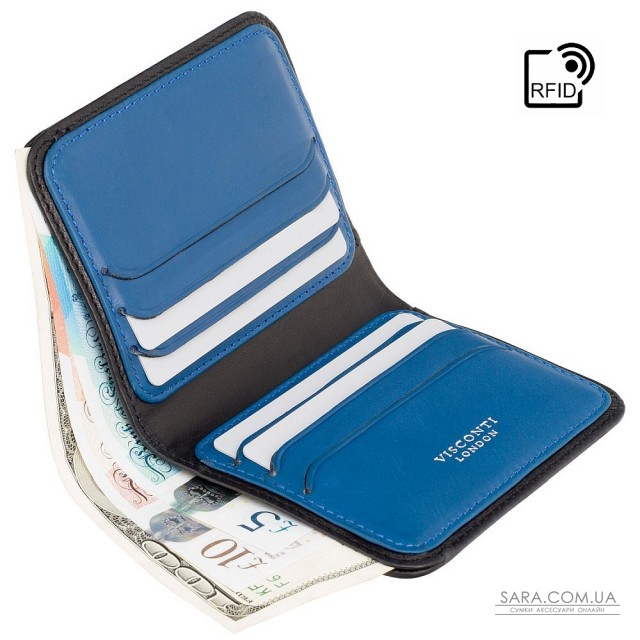 Кошелек мужской Visconti VSL34 Lank c RFID (Black-Cobalt) Кошелек мужской Visconti VSL34 Lank c RFID (Black-Cobalt)