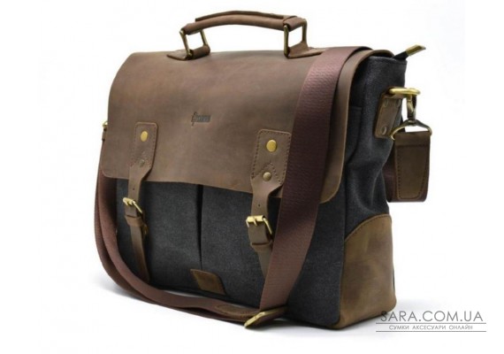Мужская сумка-портфель кожа+парусина RG-3960-4lx от украинского бренда TARWA