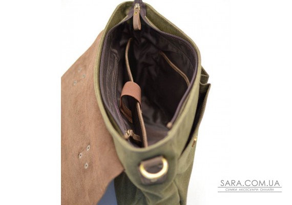 Мужская сумка-портфель кожа+парусина RH-3960-4lx от украинского бренда TARWA