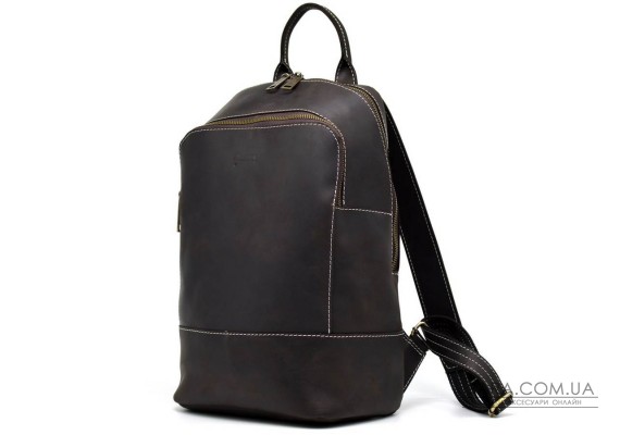 Женский коричневый кожаный рюкзак TARWA RC-2008-3md среднего размера