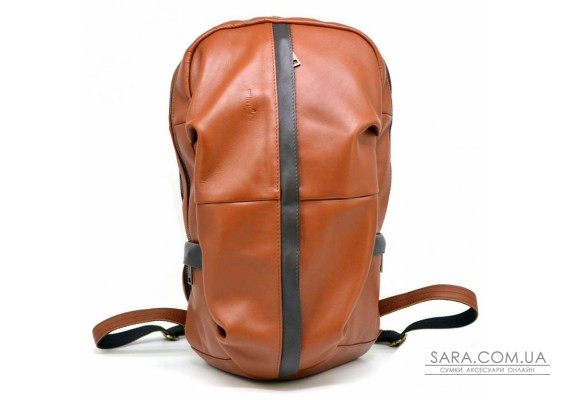 Мужской кожаный городской рюкзак рыжий с коричневым GB-7340-3md TARWA