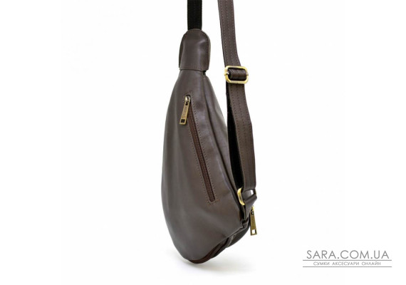 Слінг рюкзак на одне плече з телячої шкіри GC-3026-3md бренд Tarwa коричневий