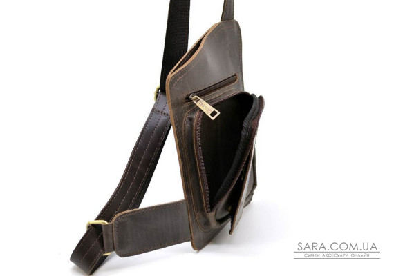 Кожаный рюкзак слинг на одно плечо, кобура TARWA RCv-232-3md