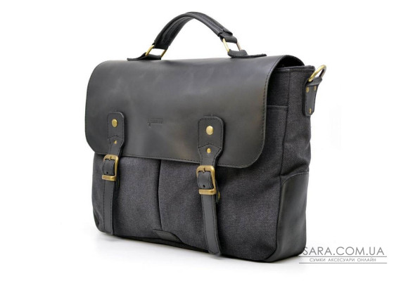 Мужская сумка портфель из канвас и лошадиной кожи TARWA AG-3960-3md