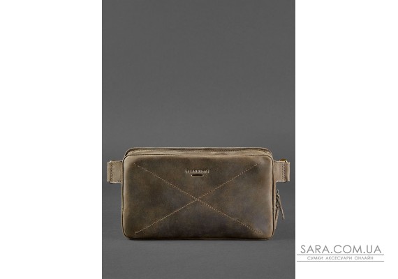 Шкіряна поясна сумка Dropbag Maxi темно-коричнева - BN-BAG-20-o BlankNote
