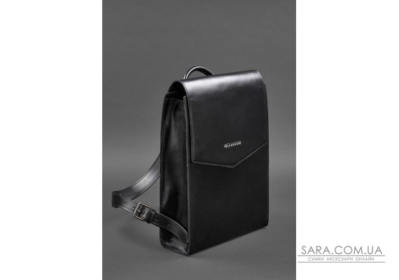 Шкіряний міський рюкзак вугільно-чорний - BN-BAG-40-ygol BlankNote