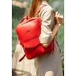 Кожаный городской женский рюкзак на молнии Cooper красный - BN-BAG-19-red BlankNote