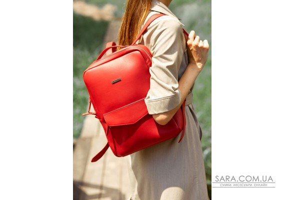 Шкіряний міський жіночий рюкзак на блискавці Cooper червоний - BN-BAG-19-red BlankNote