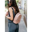 Кожаный женский мини-рюкзак Kylie розовый - BN-BAG-22-barbi BlankNote