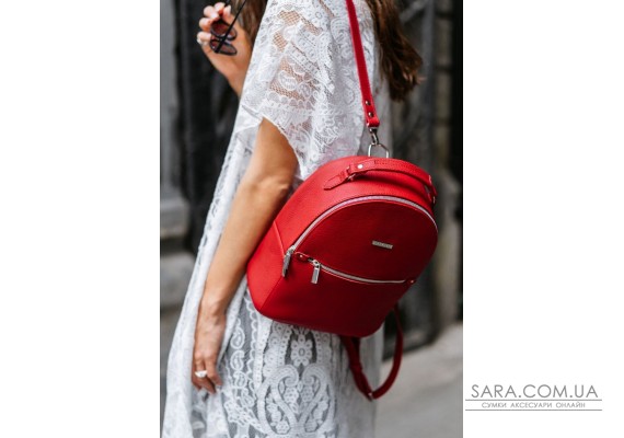 Кожаный женский мини-рюкзак Kylie красный - BN-BAG-22-rubin BlankNote
