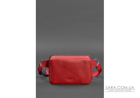 Шкіряна жіноча поясна сумка Dropbag Mini червона - BN-BAG-6-red BlankNote