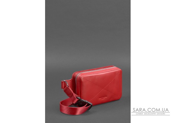 Кожаная женская поясная сумка Dropbag Mini красная - BN-BAG-6-red BlankNote