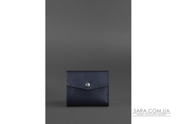 Шкіряний гаманець 2.1 темно-синій Краст - BN-W-2-1-navy-blue BlankNote