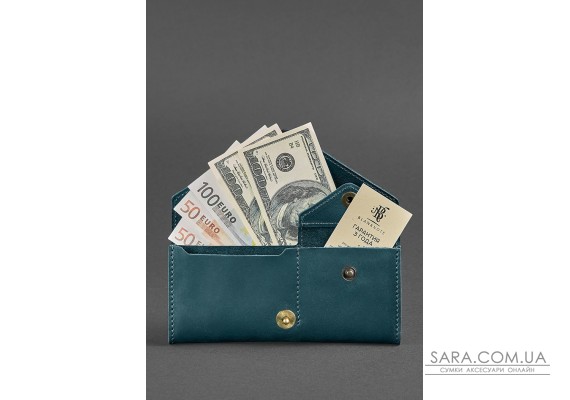 Жіночий шкіряний гаманець Керрі 1.0 зелений - BN-W-1-malachite BlankNote