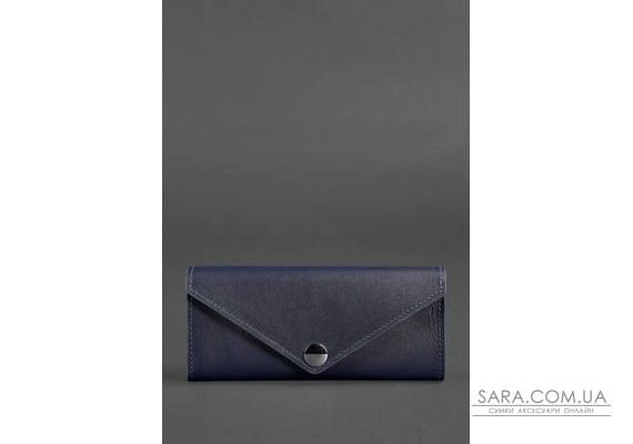 Жіночий шкіряний гаманець Керрі 1.0 темно-синій - BN-W-1-navy-blue BlankNote