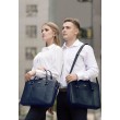 Шкіряна сумка для ноутбука і документів темно-синя - BN-BAG-37-navy-blue BlankNote