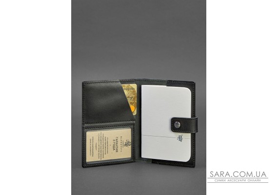 Шкіряна обкладинка для паспорта 5.0 (з віконцем) чорна - BN-OP-5-g BlankNote