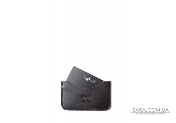 Шкіряний кардхолдер Pocket чорний - TW-CardHolder-Poc-black-ksr The Wings