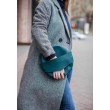 Шкіряна жіноча кругла сумка-рюкзак Maxi зелена - BN-BAG-30-malachite BlankNote