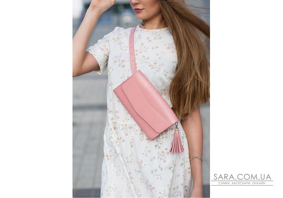 Шкіряна жіноча сумка Еліс рожева - BN-BAG-7-pink-peach BlankNote