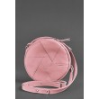 Кожаная круглая женская сумка Бон-Бон розовая - BN-BAG-11-pink-peach BlankNote