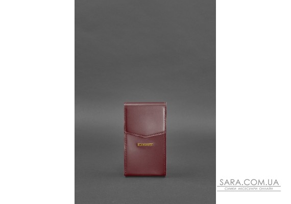 Вертикальная женская кожаная сумка Mini поясная/кроссбоди бордовая - BN-BAG-38-1-vin BlankNote