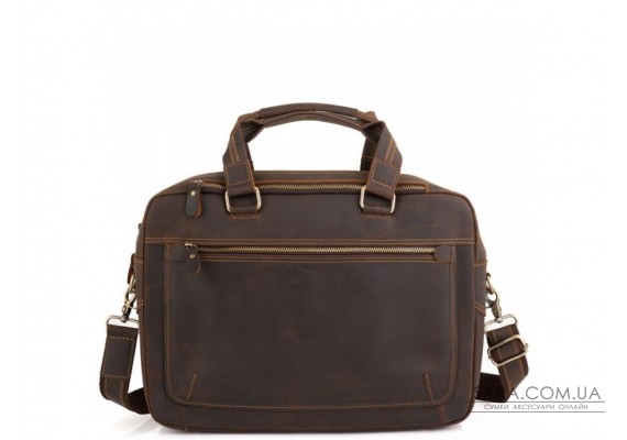 Винтажная сумка для ноутбука коричневая Tiding Bag D4-005R