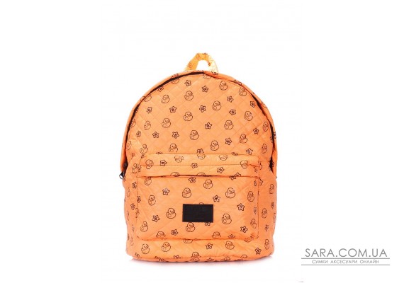 Рюкзак стеганый с уточками POOLPARTY (backpack-theone-orange-ducks)
