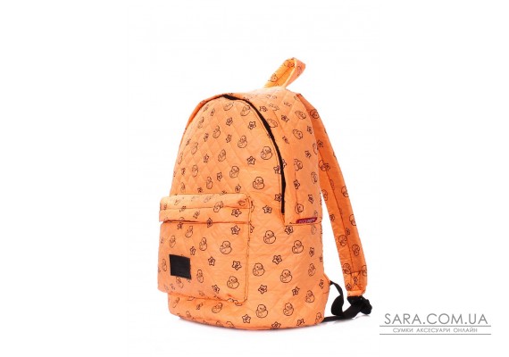 Рюкзак стеганый с уточками POOLPARTY (backpack-theone-orange-ducks)