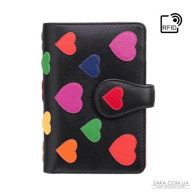 Кошелек женский Visconti LV4 Crush c RFID (Black-Multi Love) Кошелек женский Visconti LV4 Crush c RFID (Black-Multi Love)