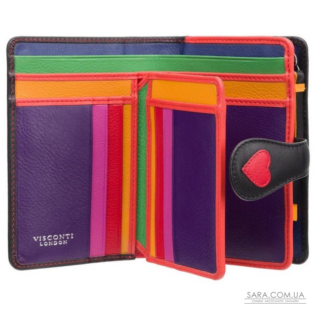 Кошелек женский Visconti LV4 Crush c RFID (Black-Multi Love) Кошелек женский Visconti LV4 Crush c RFID (Black-Multi Love)