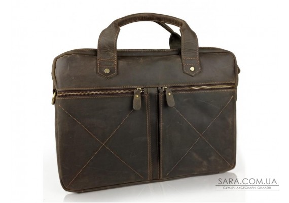 Вінтажна сумка для ноутбука коричнева Tiding Bag D4-012R