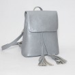 Жіночий шкіряний рюкзак B030107-silver срібло