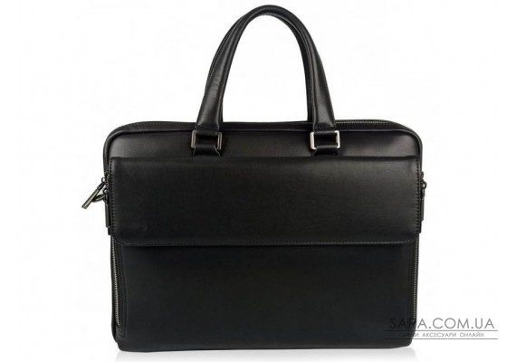 Класична чоловіча чорна шкіряна сумка Tiding Bag SM8-21007-1A